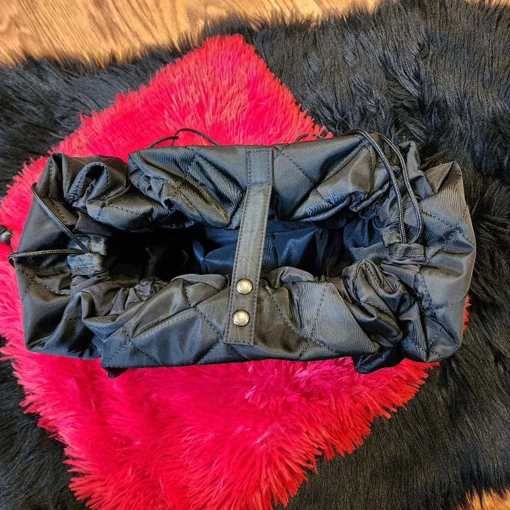 Drawstring Makeup Bag, Large Capacity, Portable Open Lay Flat Bag